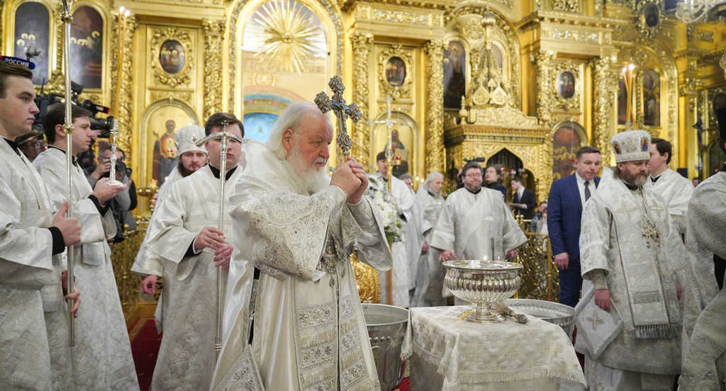 В праздник Крещения Господня Святейший Патриарх Кирилл совершил Литургию в Богоявленском кафедральном соборе в Елохове г. Москвы